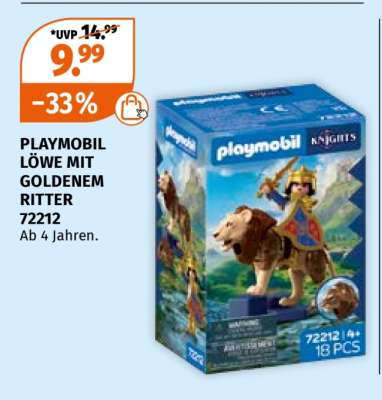 PLAYMOBIL LÖWE MIT GOLDENEM RITTER 72212