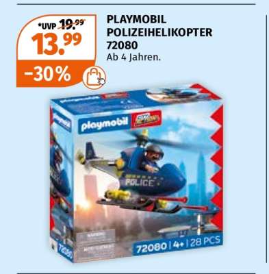 PLAYMOBIL POLIZEIHELIKOPTER 72080