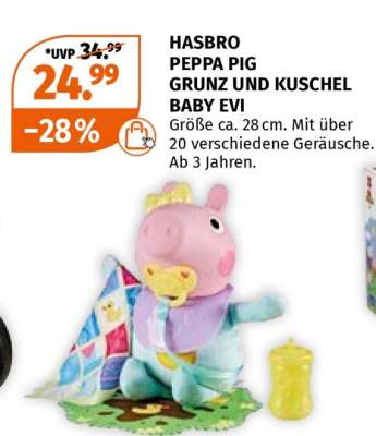 HASBRO PEPPA PIG GRUNZ UND KUSCHEL BABY EVI