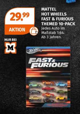 MATTEL HOT WHEELS FAST & FURIOUS THEMED 10-PACK
