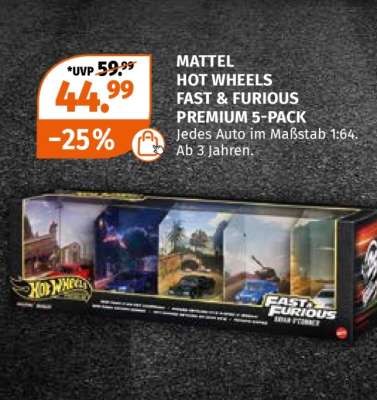 MATTEL HOT WHEELS FAST & FURIOUS PREMIUM 5-PACK