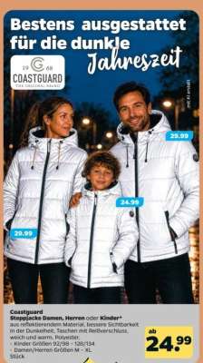 Coastguard Steppjacke Damen, Herren oder Kinder