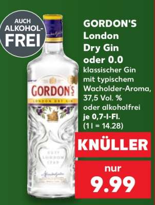 GORDON'S London Dry Gin oder 0.0