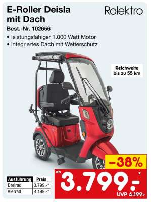 E-Roller Deisla mit Dach