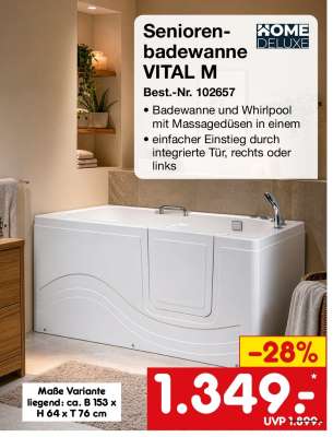 Seniorenbadewanne VITAL M