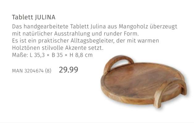 Tablett JULINA