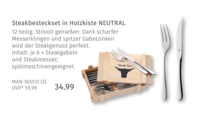 Steakbesteckset in Holzkiste NEUTRAL