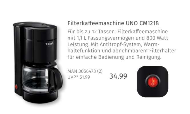 Filterkaffeemaschine UNO CM1218