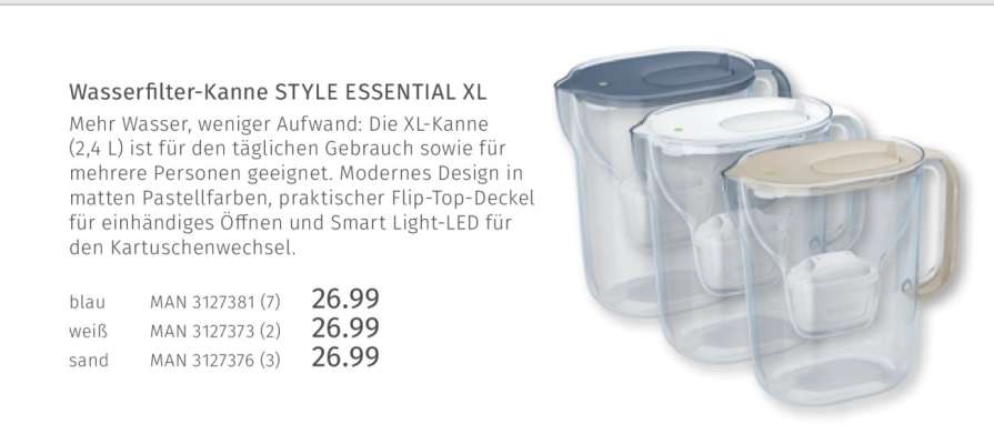 Wasserfilter-Kanne STYLE ESSENTIAL XL