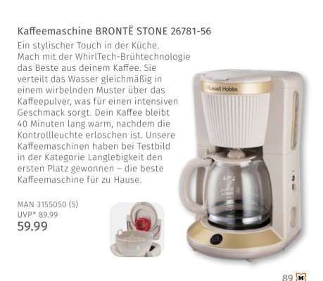 Kaffeemaschine BRONTË STONE 26781-56