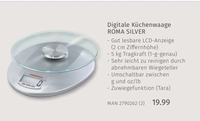Digitale Küchenwaage ROMA SILVER