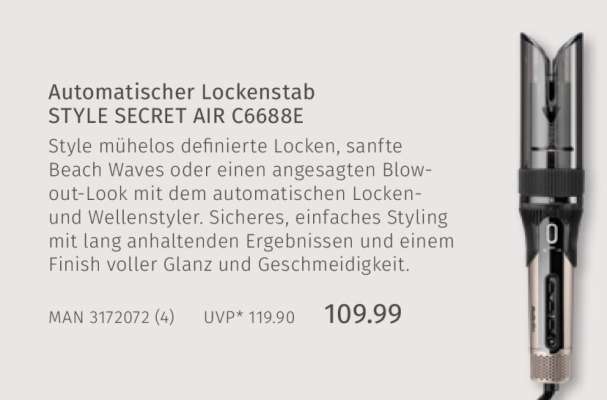 Automatischer Lockenstab STYLE SECRET AIR C6688E