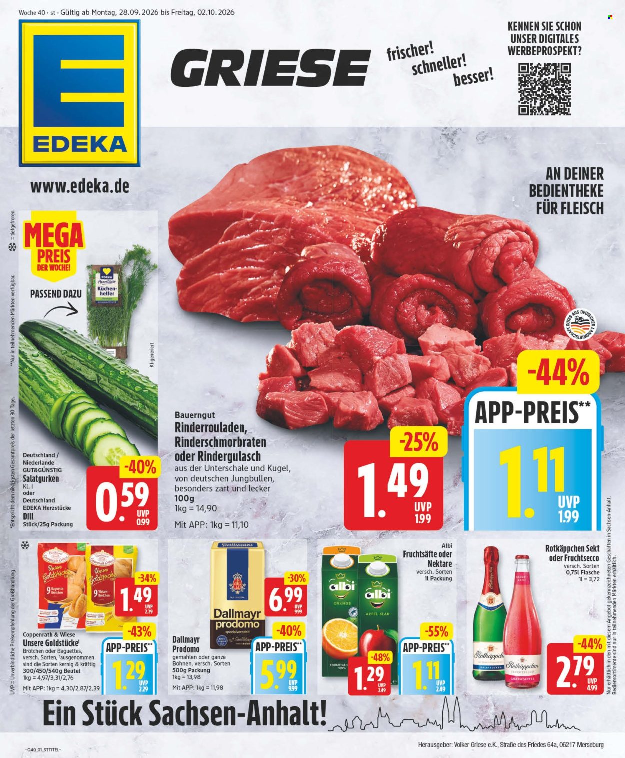Edeka Prospekte  - 28.9.2026 - 2.10.2026. Seite 1
