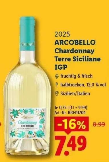 ARCOBELLO Chardonnay Terre Siciliane IGP
