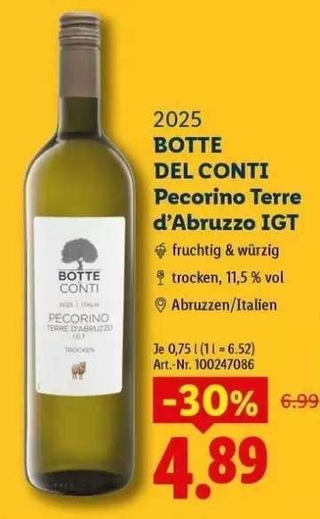 BOTTE DEL CONTI Pecorino Terre d'Abruzzo IGT