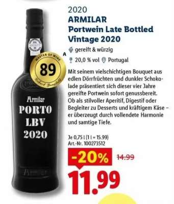 Armilar Portwein Late Bottled Vintage 2020