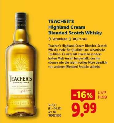 Teacher’s Highland Cream Blended Scotch Whisky*