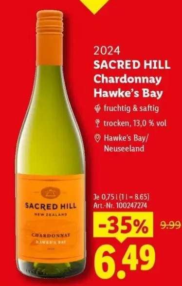 SACRED HILL Chardonnay Hawke’s Bay