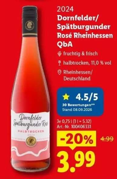 Dornfelder/Spätburgunder Rosé Rheinhessen QbA