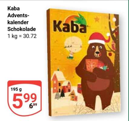 Kaba Adventskalender Schokolade