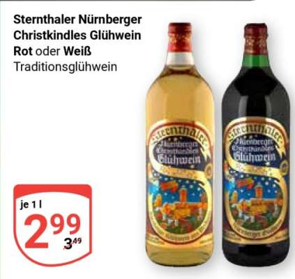 Sternthaler Nürnberger Christkindles Glühwein Rot oder Weiß