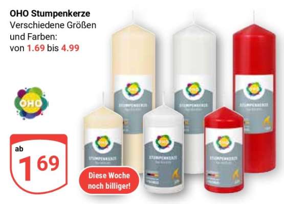 OHO Stumpenkerze