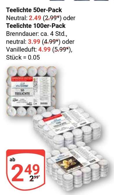 Teelichte 50er-Pack