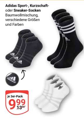 Adidas Sport-, Kurzschaft- oder Sneaker-Socken