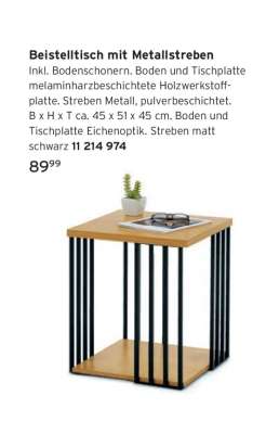 Beistelltisch mit Metallstreben