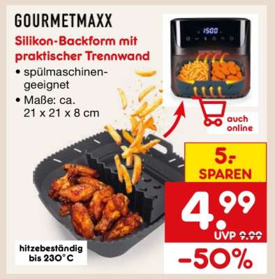 GOURMETmaxx Silikon-Backform mit praktischer Trennwand