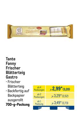 Tante Fanny Frischer Blätterteig Gastro