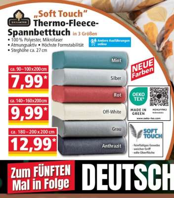 "Soft Touch" Thermo-Fleece-Spannbetttuch