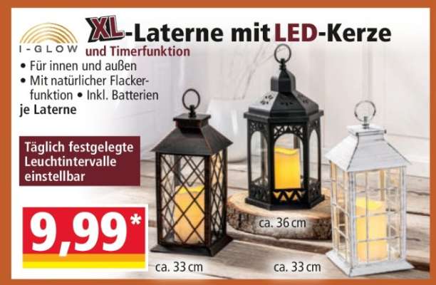 XL-Laterne mit LED-Kerze