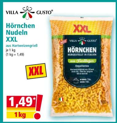 Hörnchen Nudeln XXL