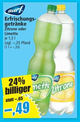 Erfrischungsgetränke Zitrone oder Limette