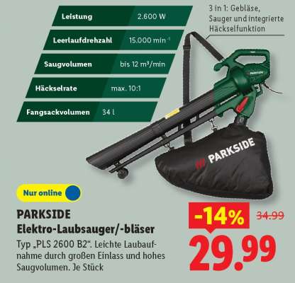 Parkside Elektro-Laubsauger/-bläser