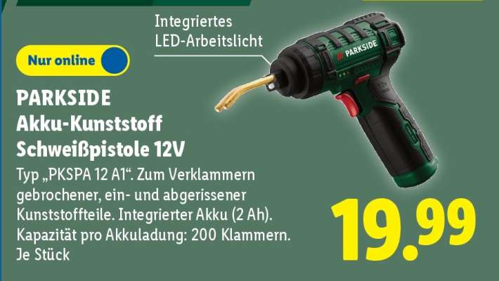 PARKSIDE Akku-Kunststoff Schweißpistole 12V