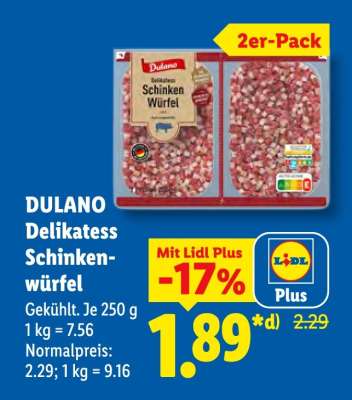 Dulano Delikatess Schinkenwürfel