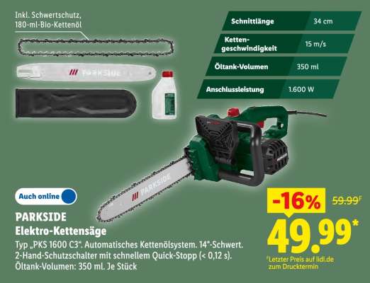 Parkside Elektro- Kettensäge