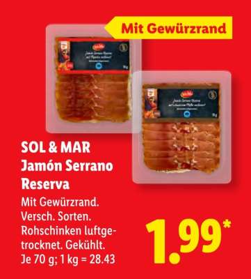 SOL & MAR Jamón Serrano Reserva