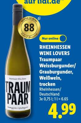 Rheinhessen Wine Lovers Traumpaar Weissburgunder & Grauburgunder, Weißwein, trocken