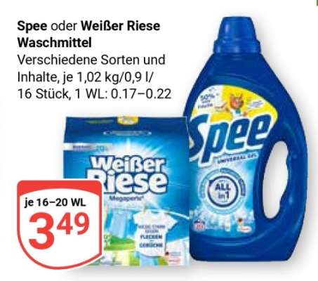 Spee oder Weißer Riese Waschmittel