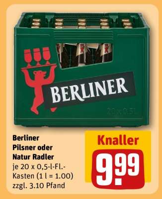 Berliner Pilsner oder Natur Radler
