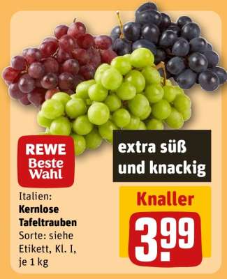 Kernlose Tafeltrauben