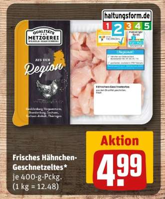 Frisches Hähnchen-Geschnetzeltes