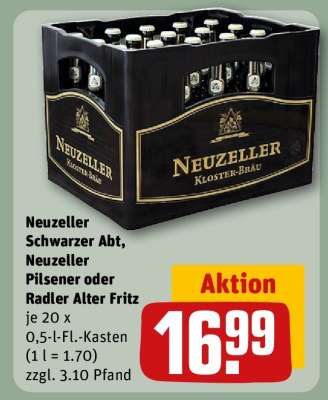 Neuzeller Schwarzer Abt, Neuzeller Pilsener oder Radler Alter Fritz