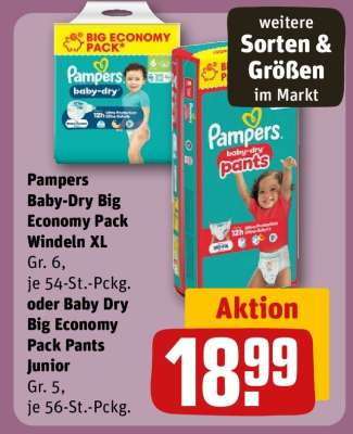 Pampers Baby-Dry Big Economy Pack Windeln XL