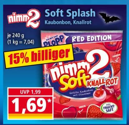 nimm2 Soft Splash Kaubonbon, Knallrot