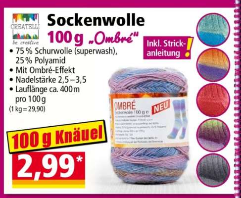 Sockenwolle 100 g „Ombré“