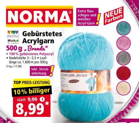 Gebürstetes Acrylgarn 500 g „Brenda“